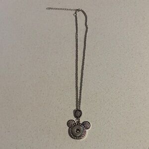 Mickey Mouse Silver Snap Pendant Necklace